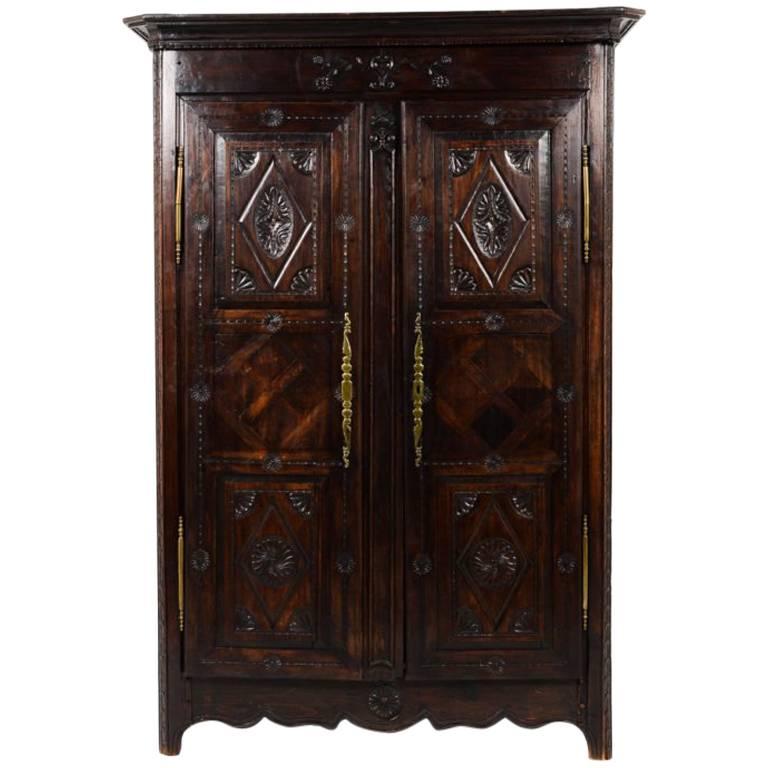 Antique French Two-Door Armoire, circa 1850-1870