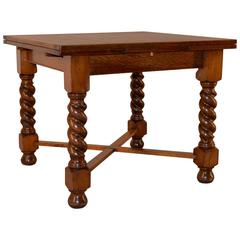 Antique English Table with Draw Leaves, circa 1900