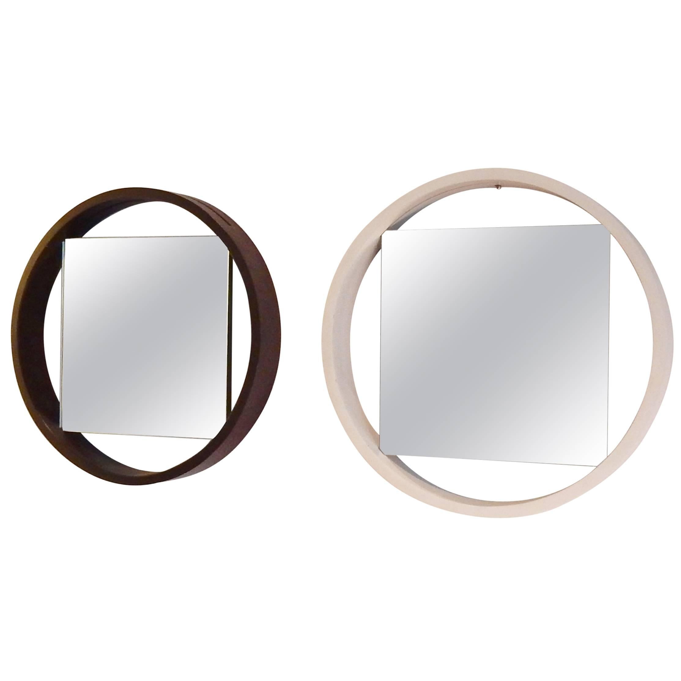 Iconic 1950s Black and White Modernist Mirror by Benno Premsela for 't Spectrum