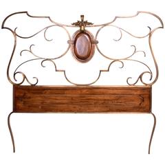 Hollywood Regency Single Headboard in Solid Bronze Attributed to Arturo Pani 4