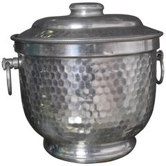 Hollywood Regency Italian Hammered Ice Bucket