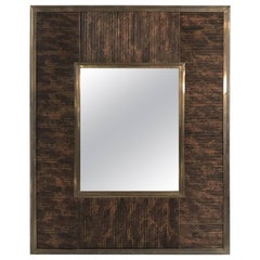 Bronze and Lacquered Bamboo Motif Mirror