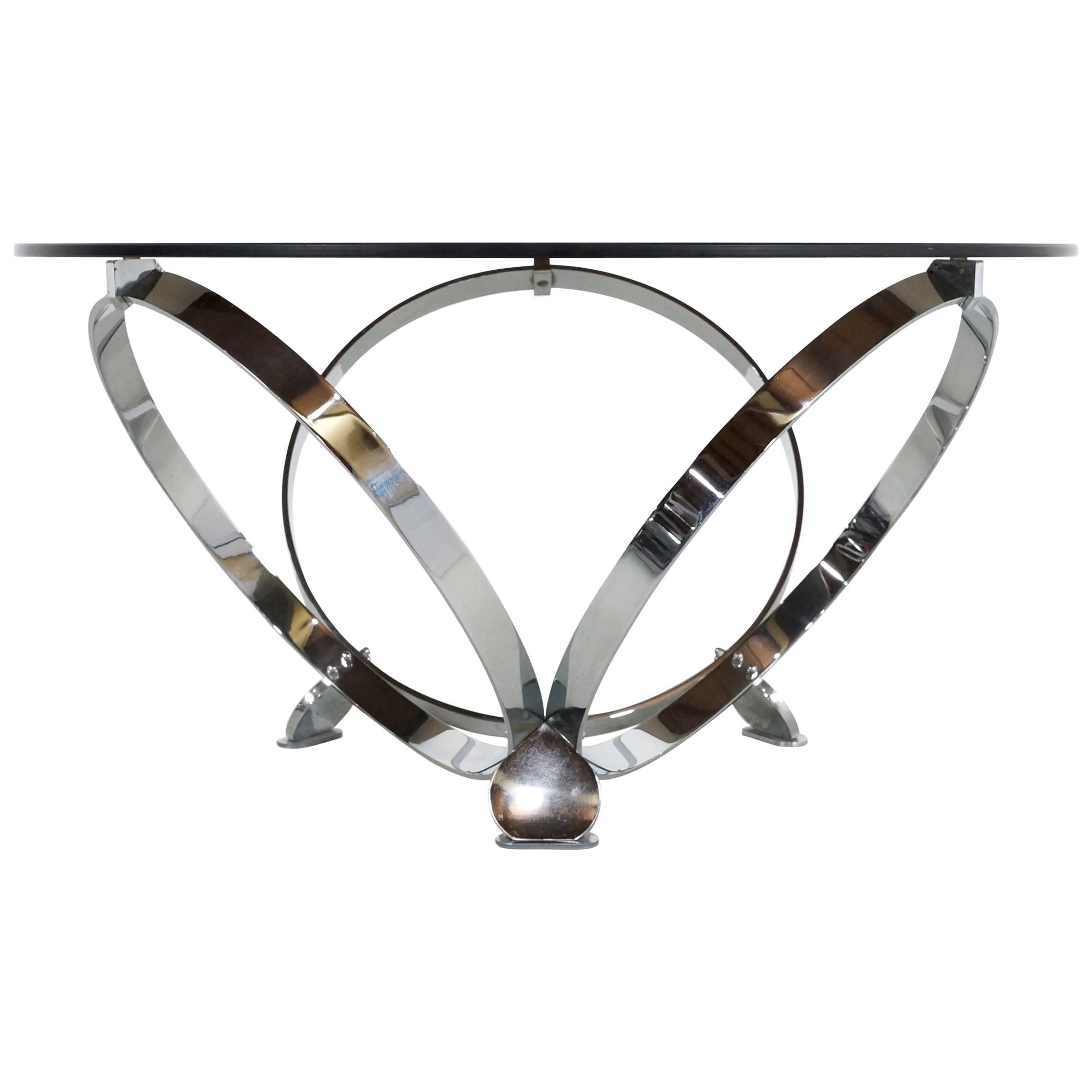 Round Chrome Coffee Table By Knut Hesterberg 1970 For Sale
