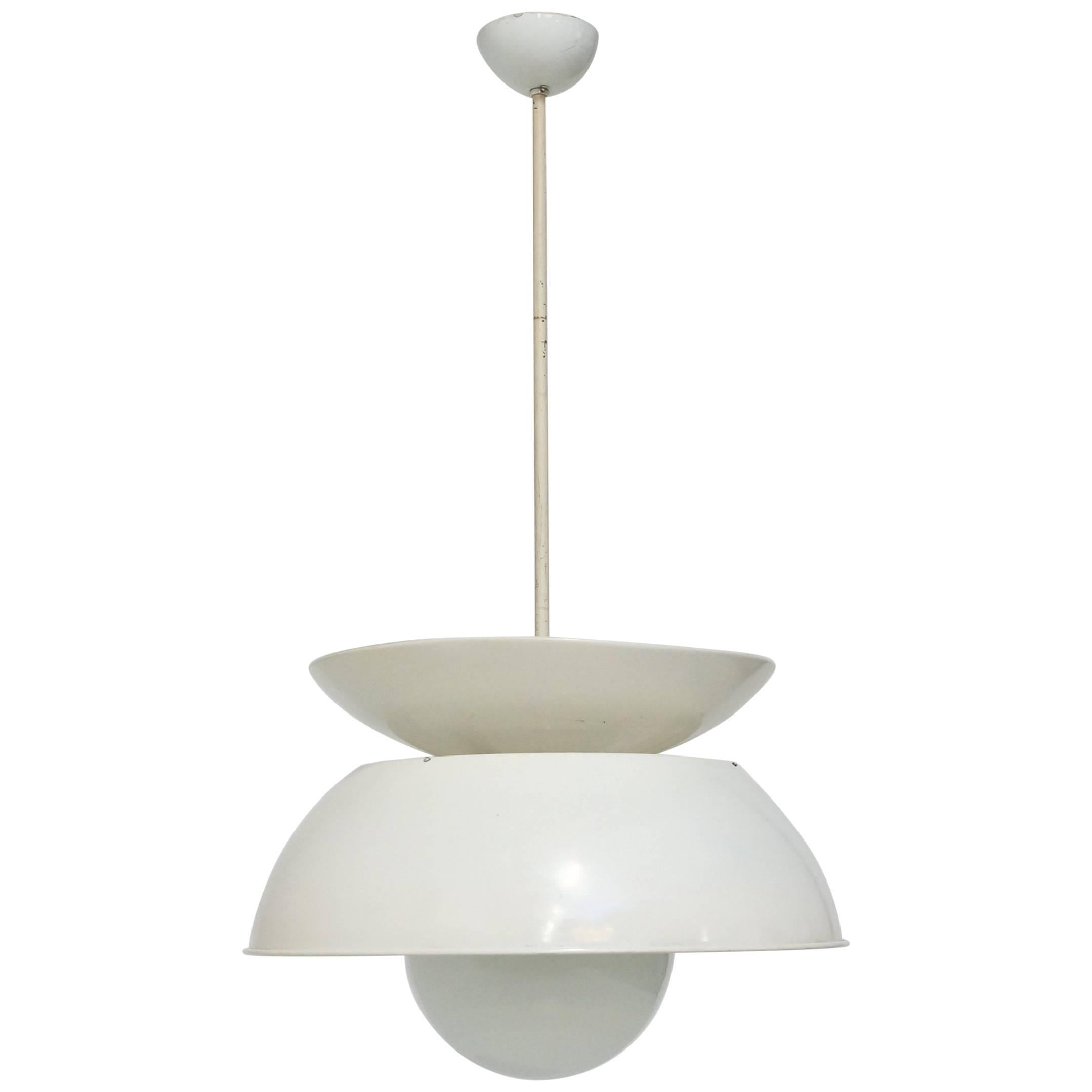 White "Cetra" Pendant Lamp by Vico Magistretti for Artemide, 1964 For Sale