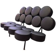Beautiful Black Marshmallow Sofa by Georges Nelson