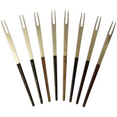 Stainless Rosewood Fondue Forks by Carl Auböck for Amboss Austria 5