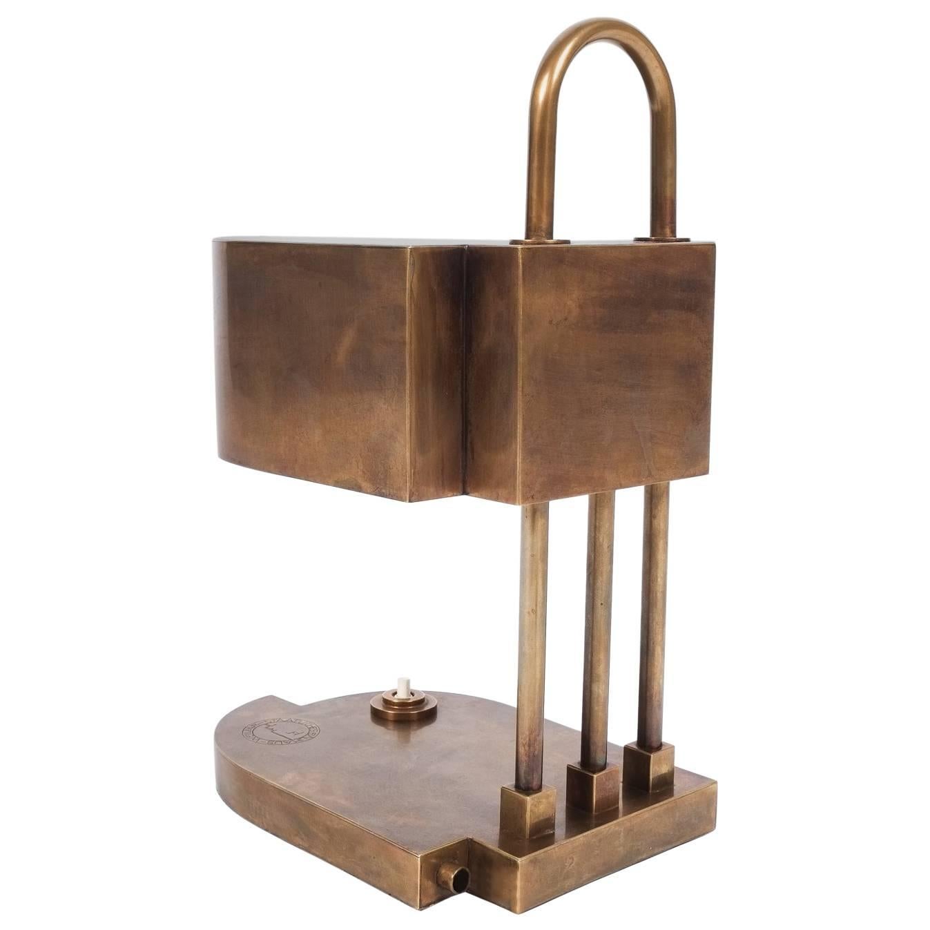 Marcel Breuer Brass Table Lamp, Bauhaus, circa 1920
