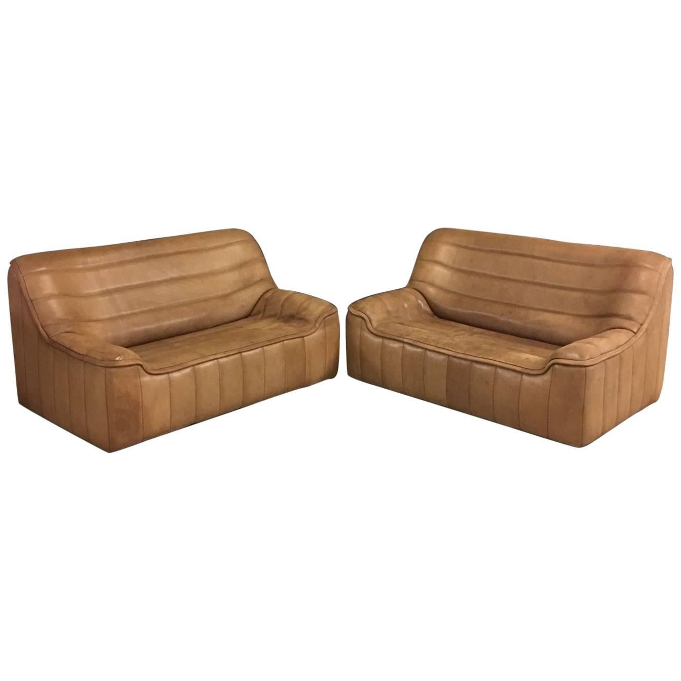 Set of Two De Sede DS84 Two-Seat Sofas