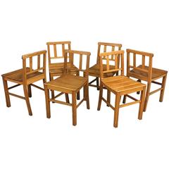 Vintage French Beechwooden Bistro Chairs, set of 16