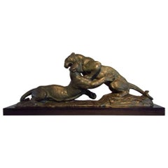 French Art Deco Bronze Panther by Robert