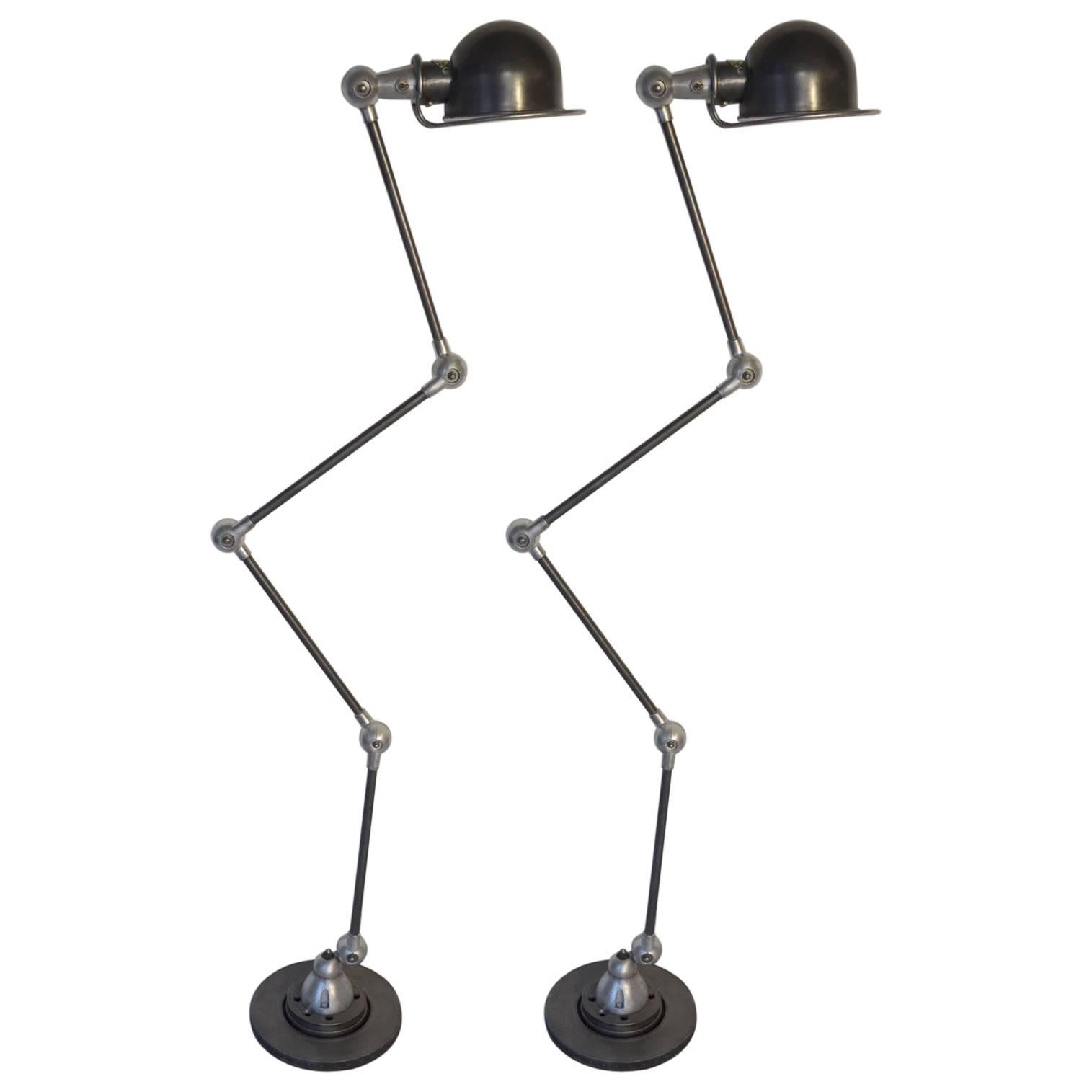 Beautiful Pair of French Jieldé By Domecq Four Arms Floor Lamp, circa 1950 For Sale