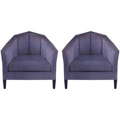 Pair of Custom Lounge Chairs by Designer Benjamin Johnston