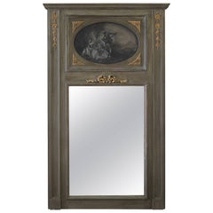 Painted French Trumeau Mirror