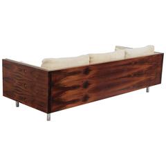 Milo Baughman Style Rosewood Case Sofa
