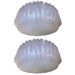 Pair of Venetian Glass Chandelier by Venini, circa 1970 9