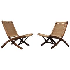 chaises longues en corde pliante des années 1960