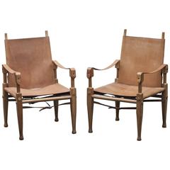 Antique Wilhelm Kienzle Safari Chair Set of Two