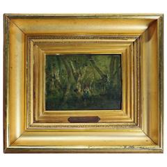 19th Century Framed Oil on Board Painting by F. P. Michetti, circa 1890
