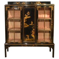 Chinoiserie Lacquered Edwardian Period Display Cabinet