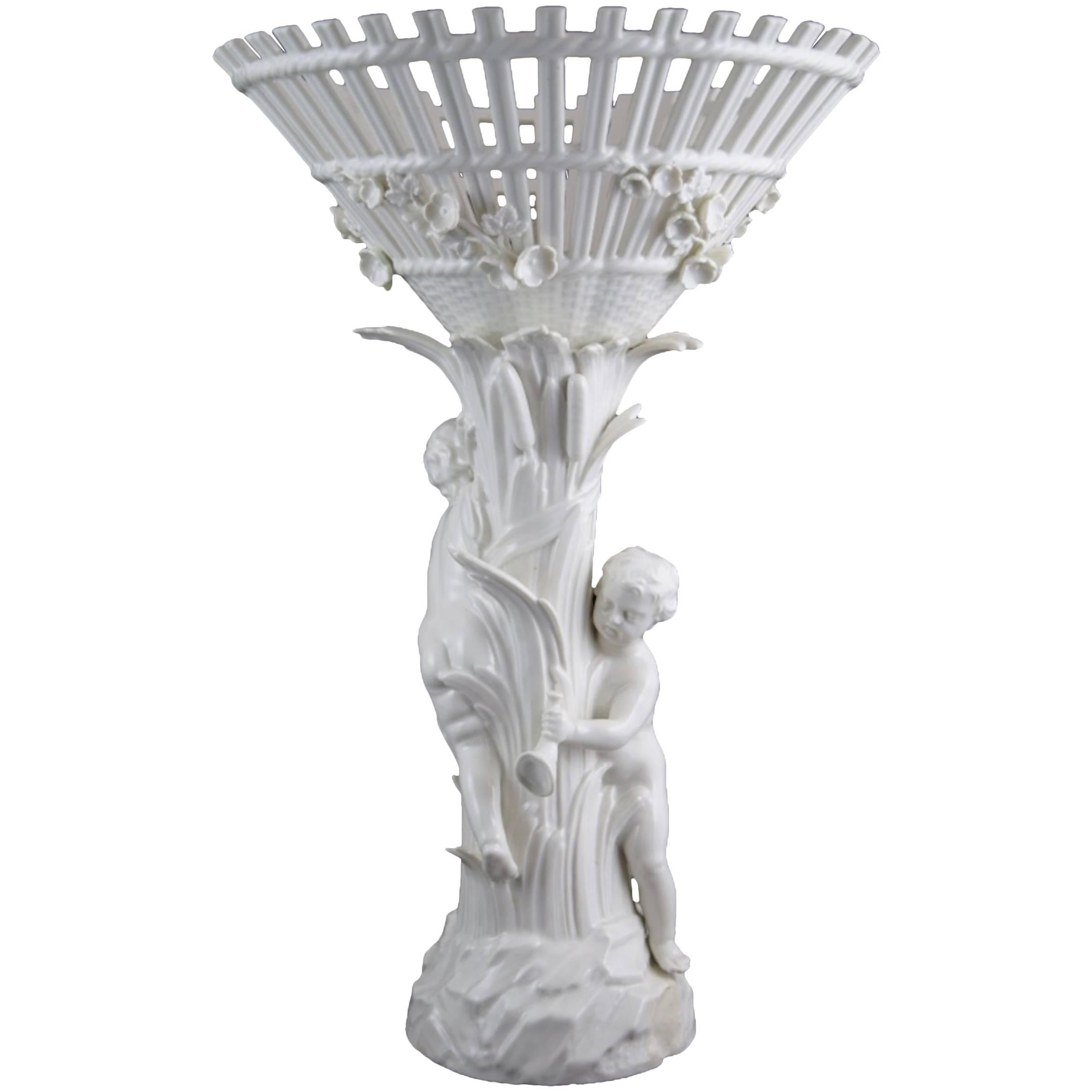 Late 18th Century KPM Putti Fruit Basket Pedestal
