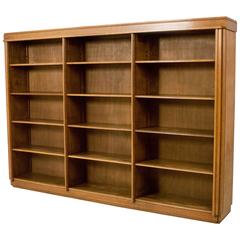 Large Oak Art Deco Open Bookcase, 1930s
