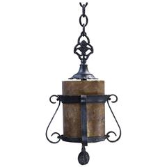 1920s Spanish Revival Pendant Light with Mica