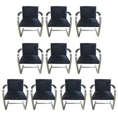 Ten Brno Ludwig Mies van der Rohe Flat Bar Chairs for Knoll