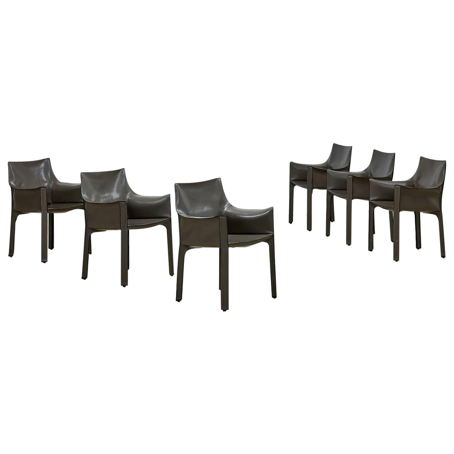 Mario Bellini Cab Chairs, Set of Six