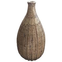 Ribbed Pottery Weed Pot, 1960