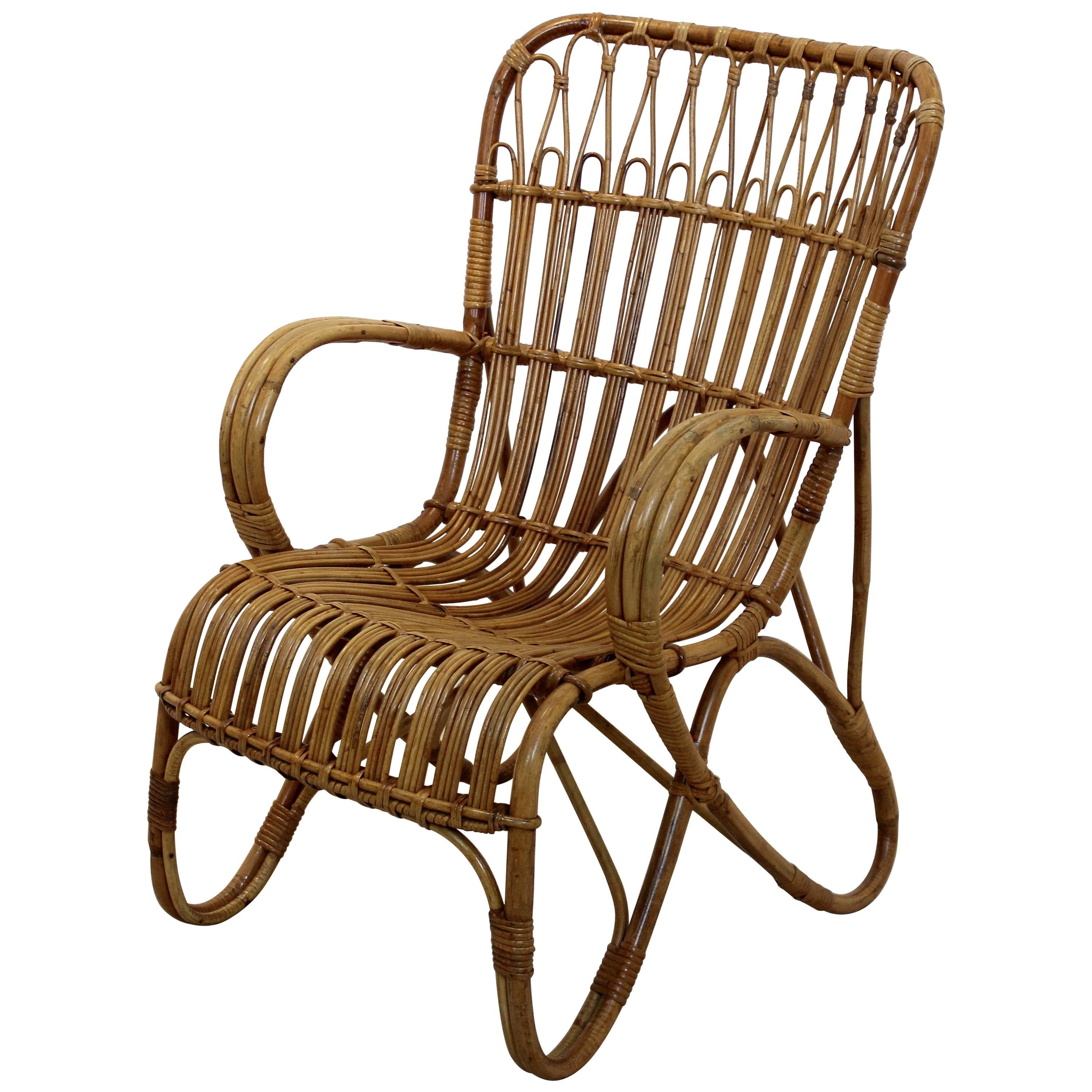 Gorgeous Wicker High Back Lounge Chair for Rohé Noordwolde, Netherlands