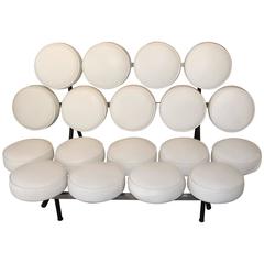 George Nelson for Herman Miller Marshmallow Sofa in White Leather