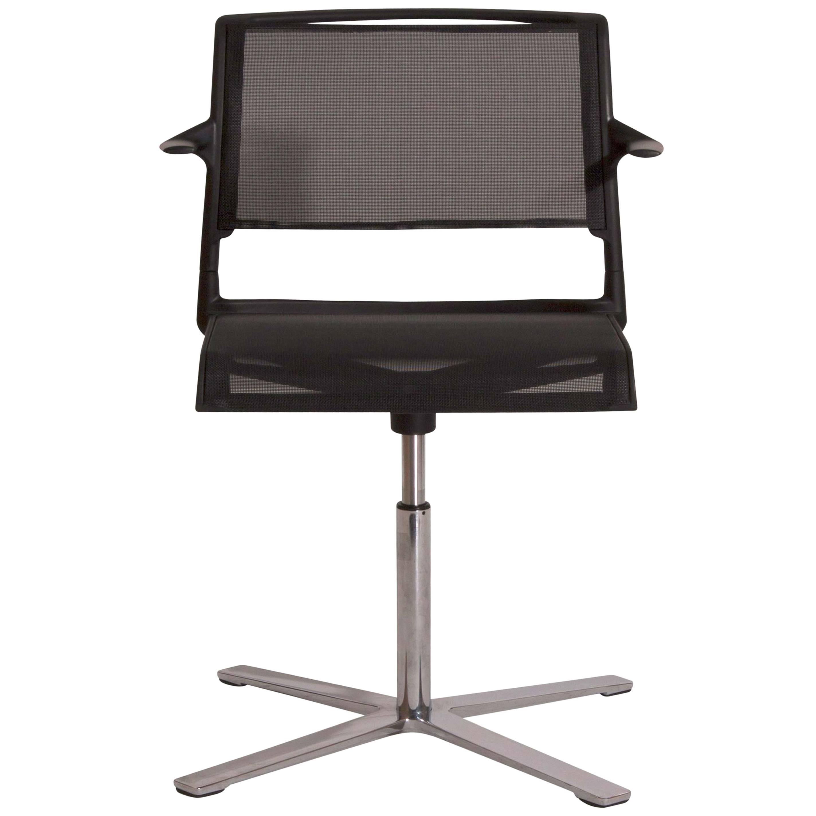 Black and Chrome Aline 231/2 Swivel Office Chair by Andreas Storiko for Wilkhahn For Sale