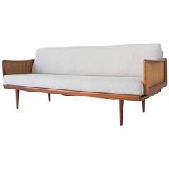 Sofa with Cane Details by Peter Hvidt and Orla Mølgaard-Nielsen for John Stuart