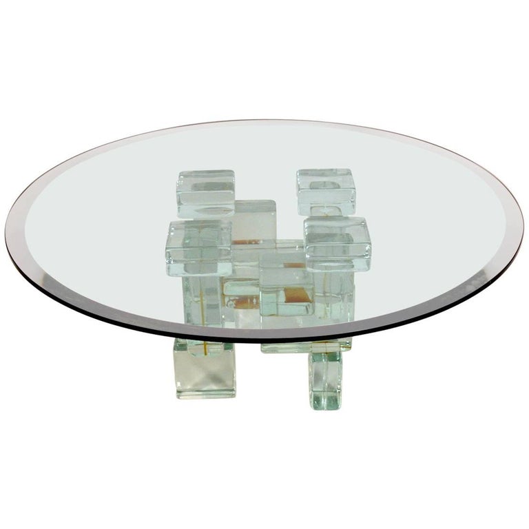 Glass Block Coffee Table At 1stdibs