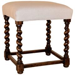 19th Century, English Barley Twist Stool