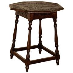 19th Century Octagonal Oak Side Table