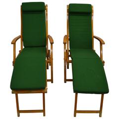 Pair of "Queen Elizabeth" Deck Chairs
