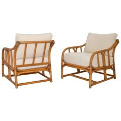 Pair of Mid-Century Bamboo Club Chairs