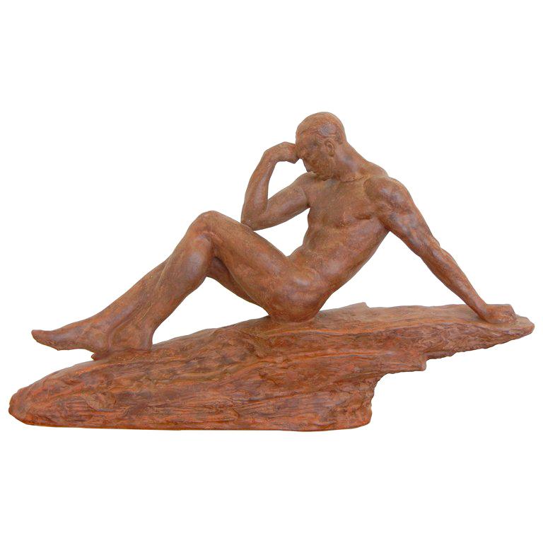 Pierre Le Faguays Terracotta Sculpture For Sale