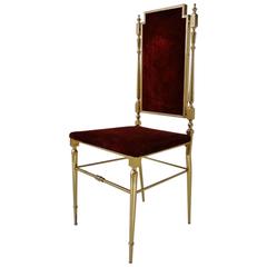Used Neoclassical Brass Chair, French, circa 1950s