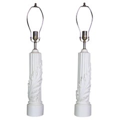 Pair of 1940s Painted Plaster Lamps