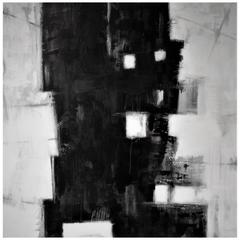 Original Black and White Abstract Painting by Brian Potter, NYC, 2016