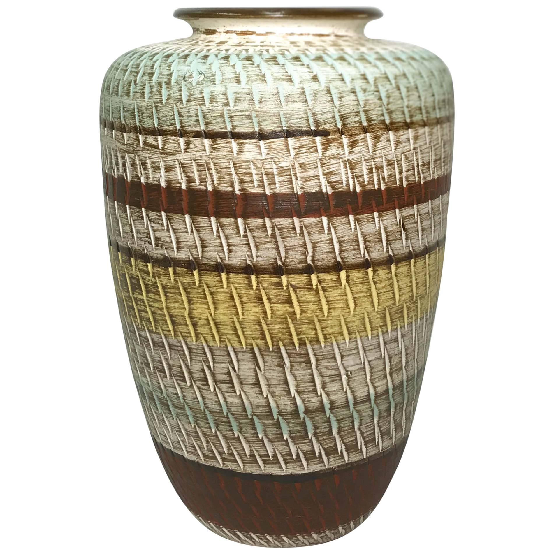 West German Pottery Vase Attributed to Dümler & Breiden For Sale