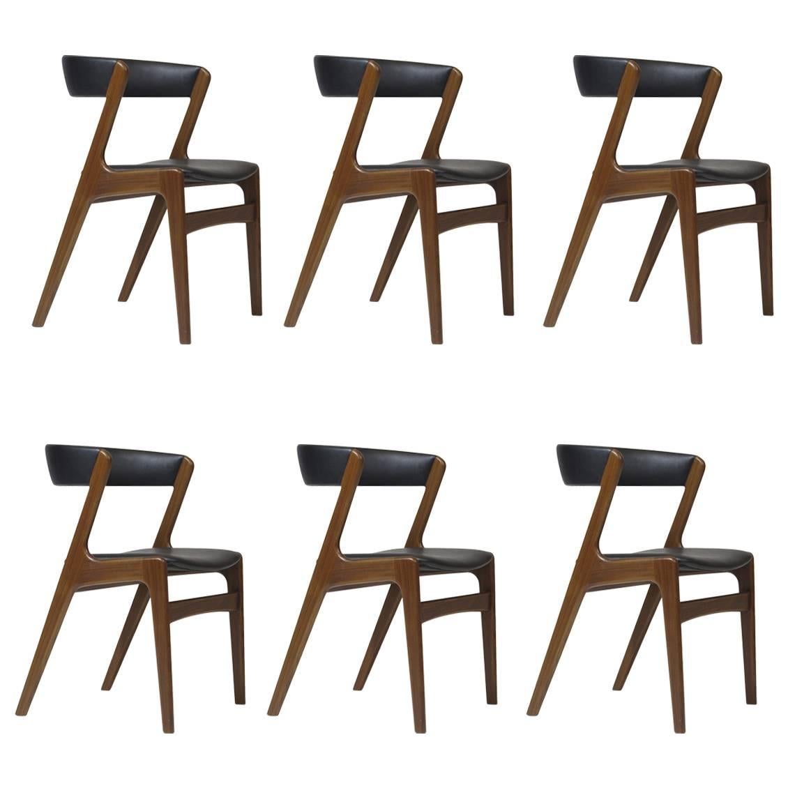 Danish Curved Back Dining Chairs