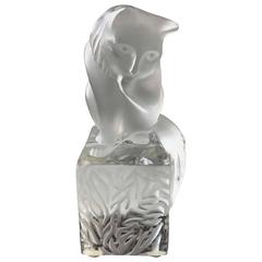 Lalique Cat Sitting Crystal Figure