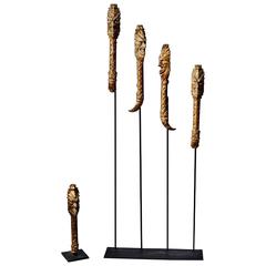 Great Collection of 19th Century Cast Iron Gilded Opera Seat Arms