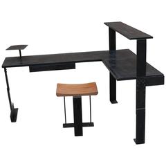 Modernist Art Deco Desk and Its Seat in the Style of Pierre Chareau 8