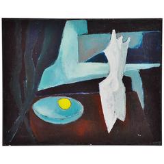 Rudolf Wolf Abstract Modern Painting on Canvas, 1952 11