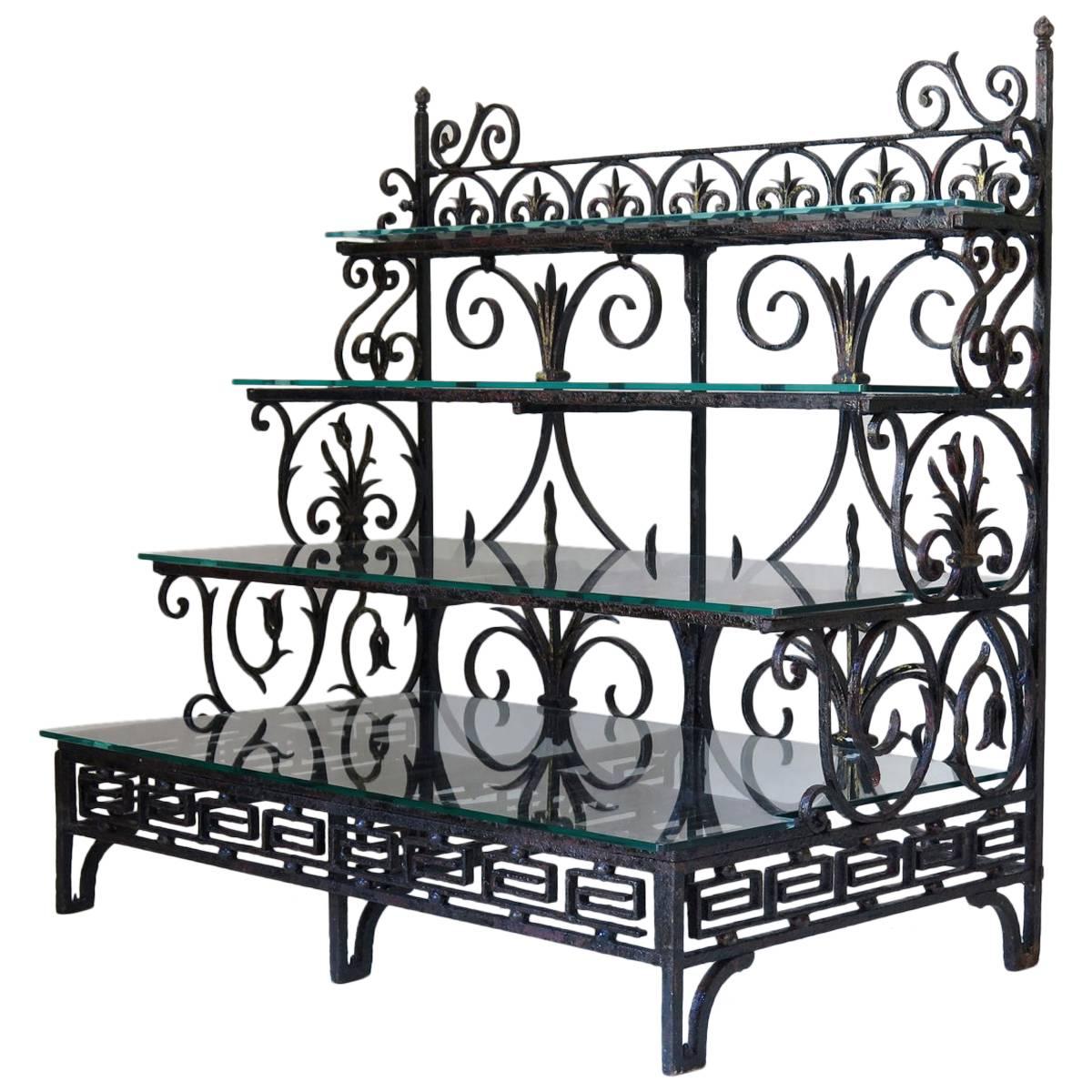 French Wrought-Iron Shelves, Dated "1889"