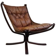 Vintage 1970s Sigurd Ressell Designed Low-Backed X-Framed Falcon Chair